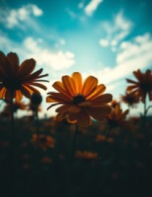flowers at dusk