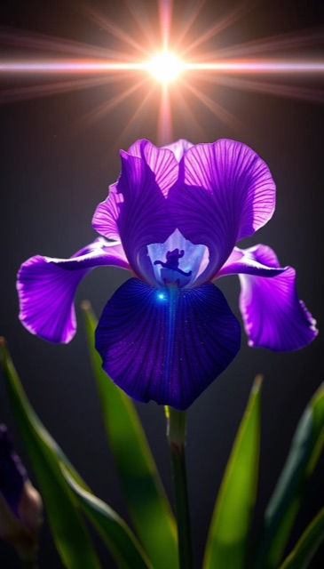 purple iris in starlight