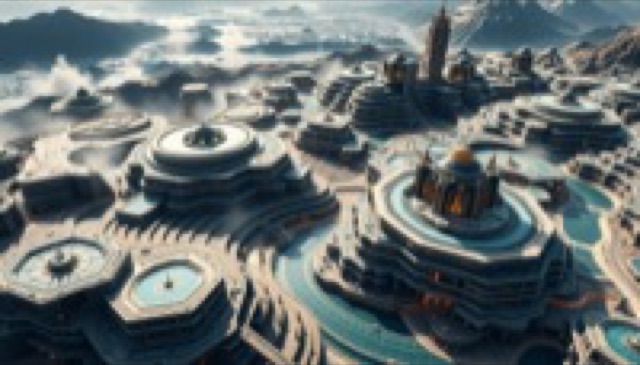 fantasy mountain city